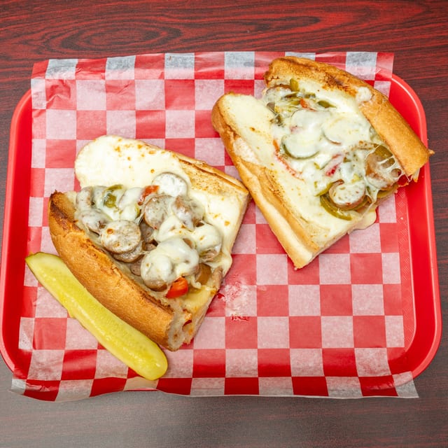 Sausage & Peppers Grinder.